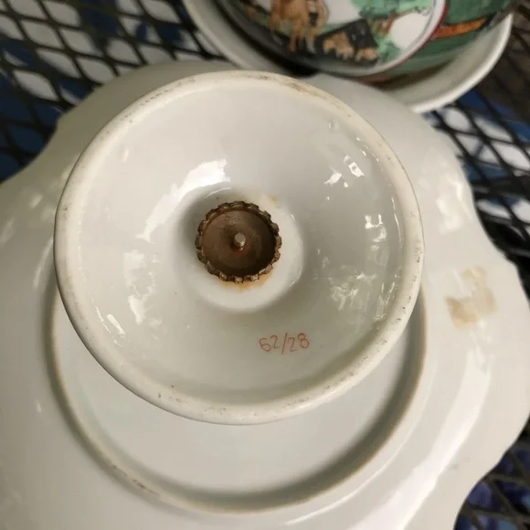 Vintage Lusterware Luster Vibrant Floral Pedestal Compote Gorgeous! - Picture 9 of 10